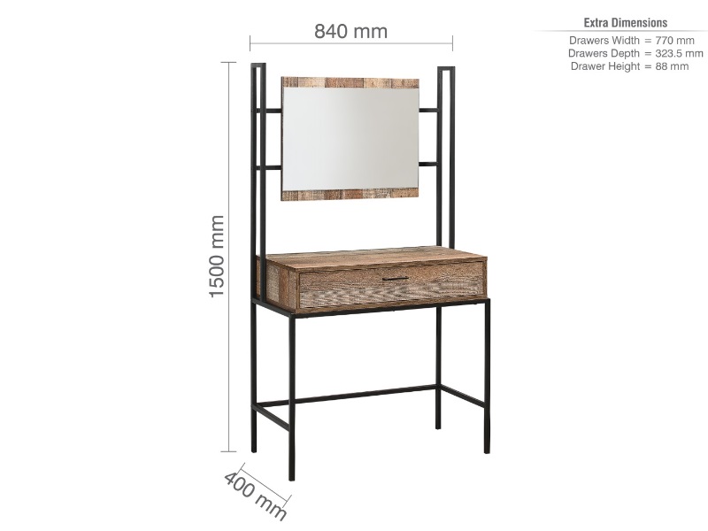 Urban Dressing Table and Mirror Rustic - image 6
