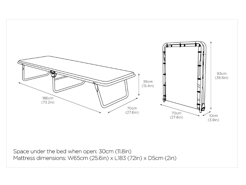 Value Folding Bed with Memory e-Fibre Mattress - image 7