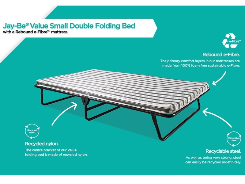 Jay Be Value Folding Bed with Rebound eFibre Mattress at Mattressman