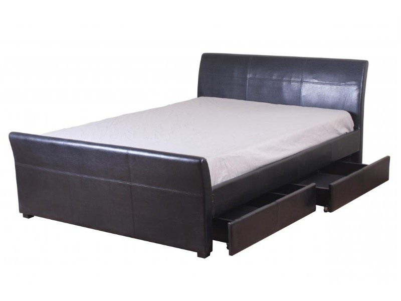 Viva 4 Drawer PVC Faux Leather Bed - image 2