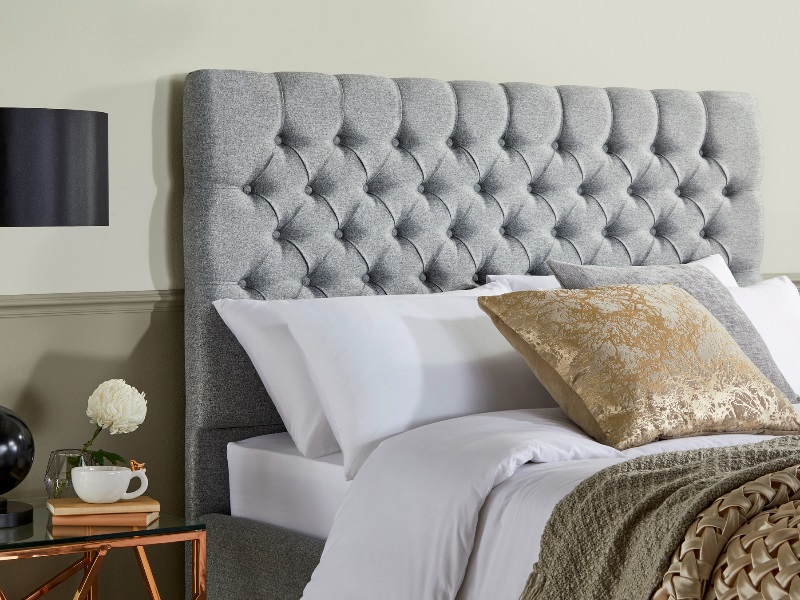 British Bed Company Buttercup High Foot End Fabric Bed at Mattressman