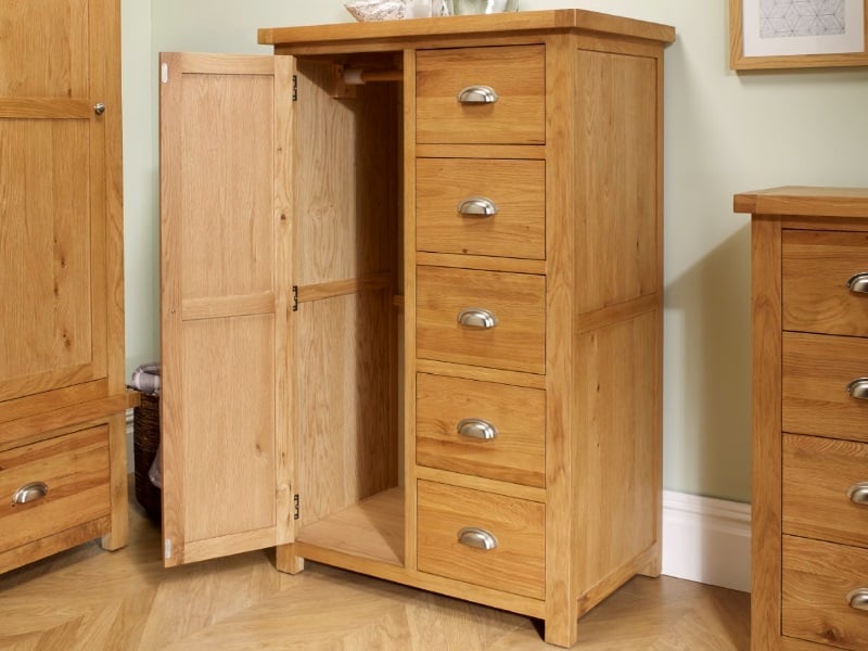 Woburn 1 Door 5 Drawer Wardrobe Oak - image 3