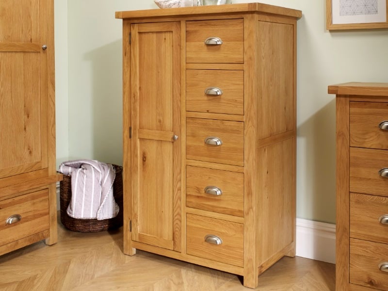 Woburn 1 Door 5 Drawer Wardrobe Oak - image 1