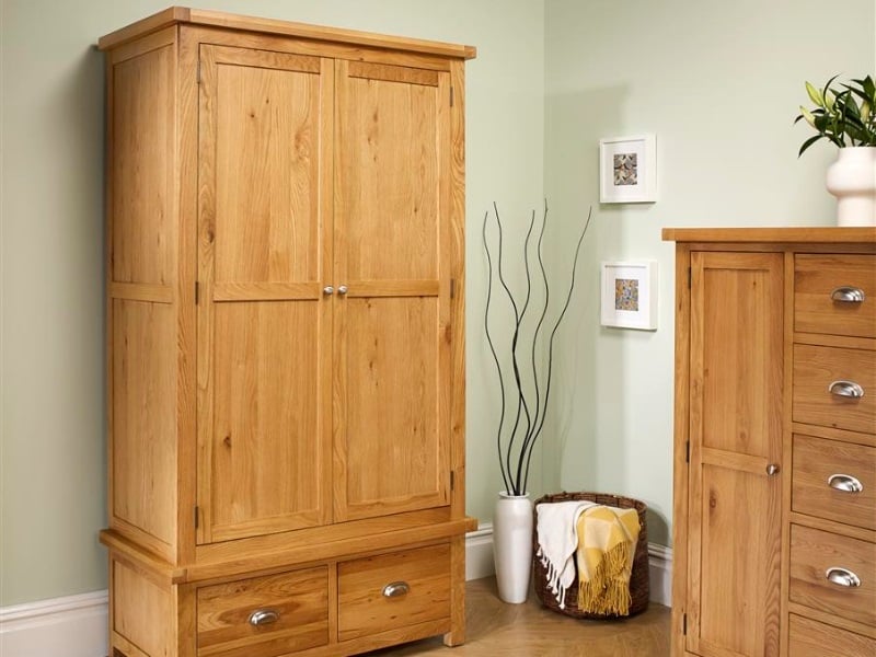 Woburn 2 Door 2 Drawer Wardrobe Oak - image 1