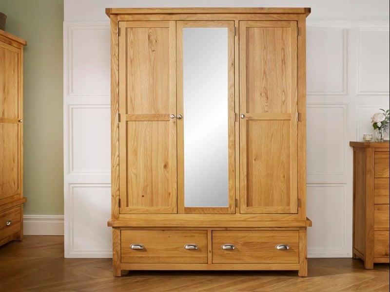 Woburn 3 Door 2 Drawer Wardrobe Oak - image 1