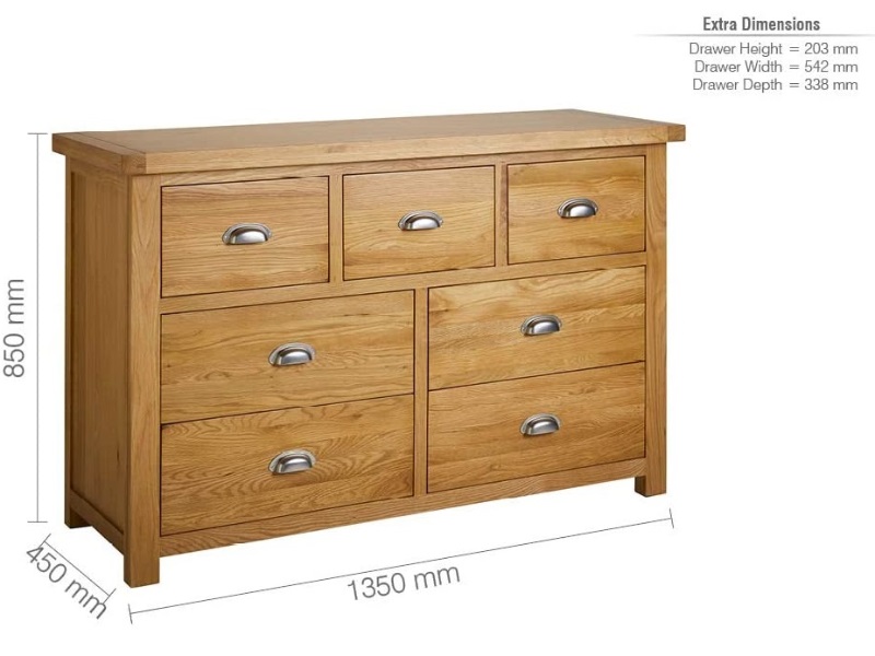 Woburn 4 and 3 Drawer Chest Oak - image 8