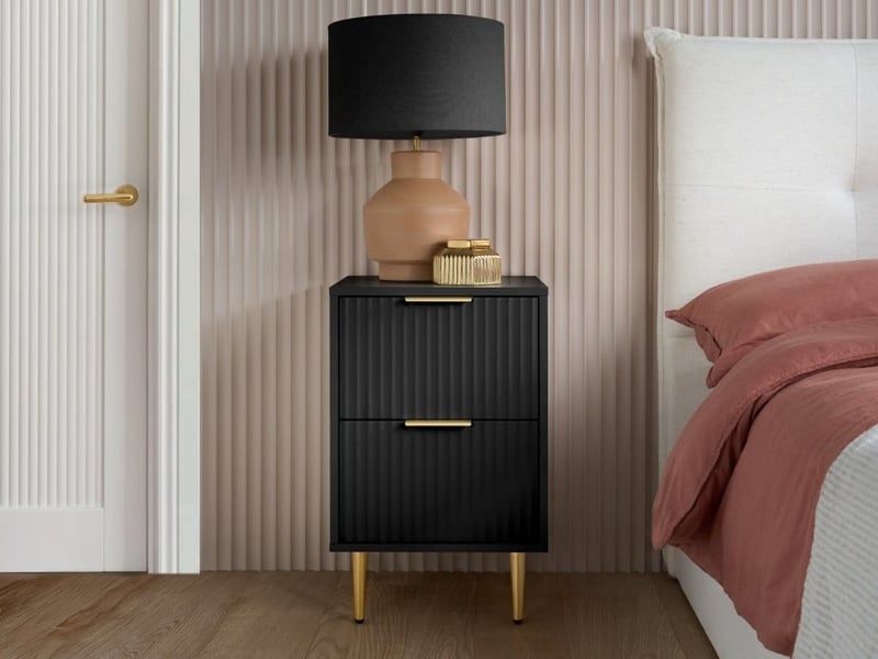 Birlea Zara 2 Drawer Fluted Bedside Bedside Chest - image 1