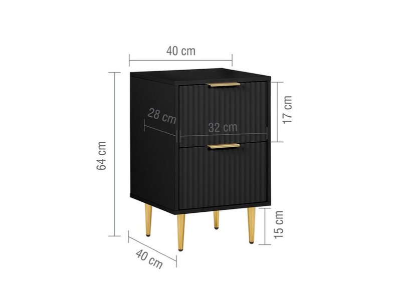 Birlea Zara 2 Drawer Fluted Bedside Bedside Chest - image 8