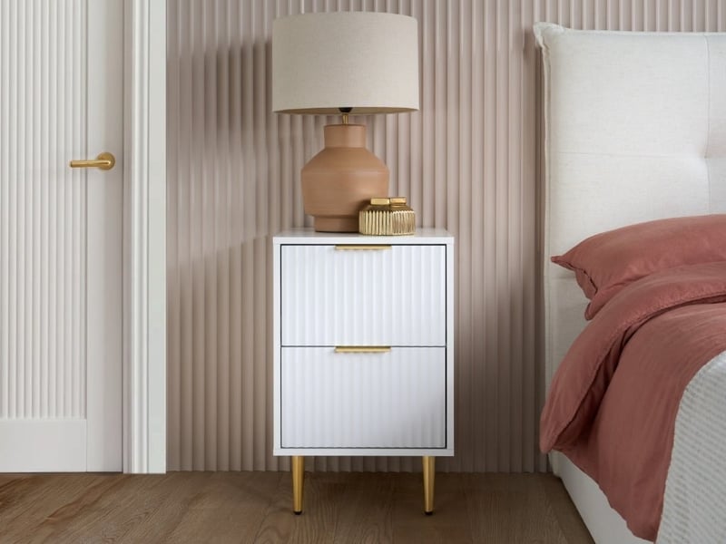 Zara 2 Drawer Fluted Bedside - image 1