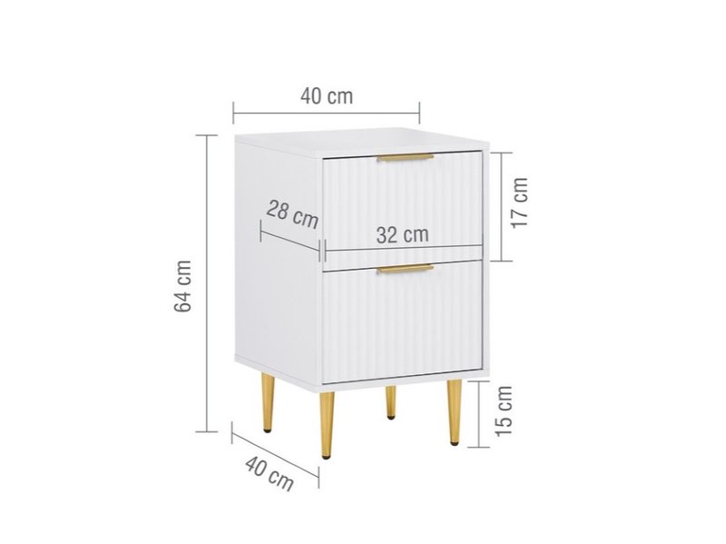 Zara 2 Drawer Fluted Bedside - image 8