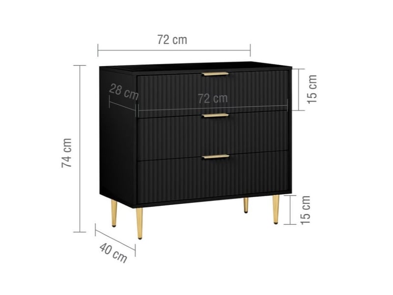 Zara 3 Drawer Fluted Chest - image 6