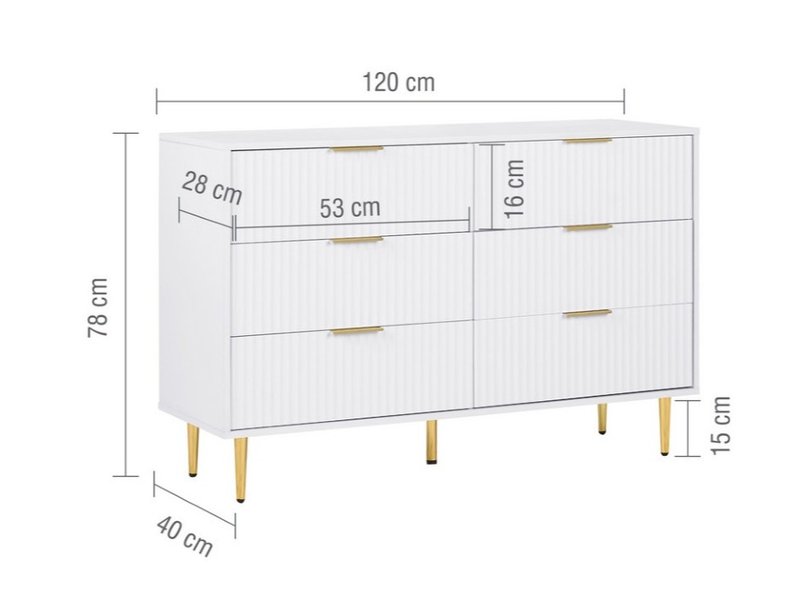 Birlea Zara 6 Drawer Fluted Chest Drawer Chest - image 6