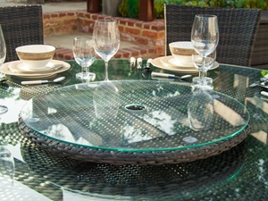 Rattan Lazy Susan - 60cm - Brown