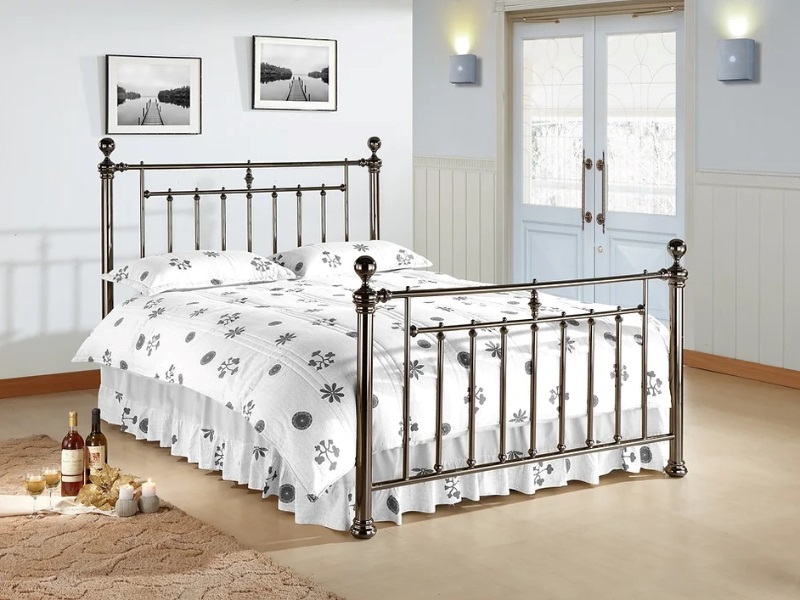 Time Living Alexander King Size Black Nickel Metal Bed thumbnail