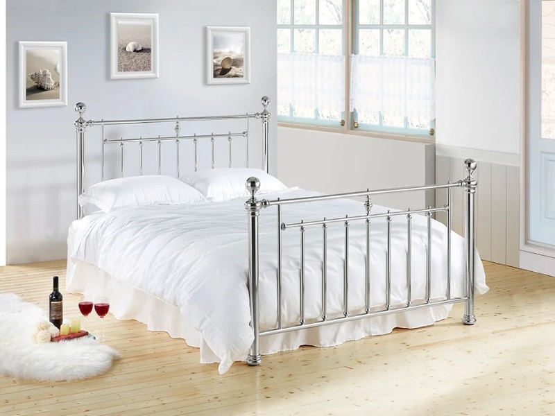 Time Living Alexander Double Chrome Metal Bed thumbnail