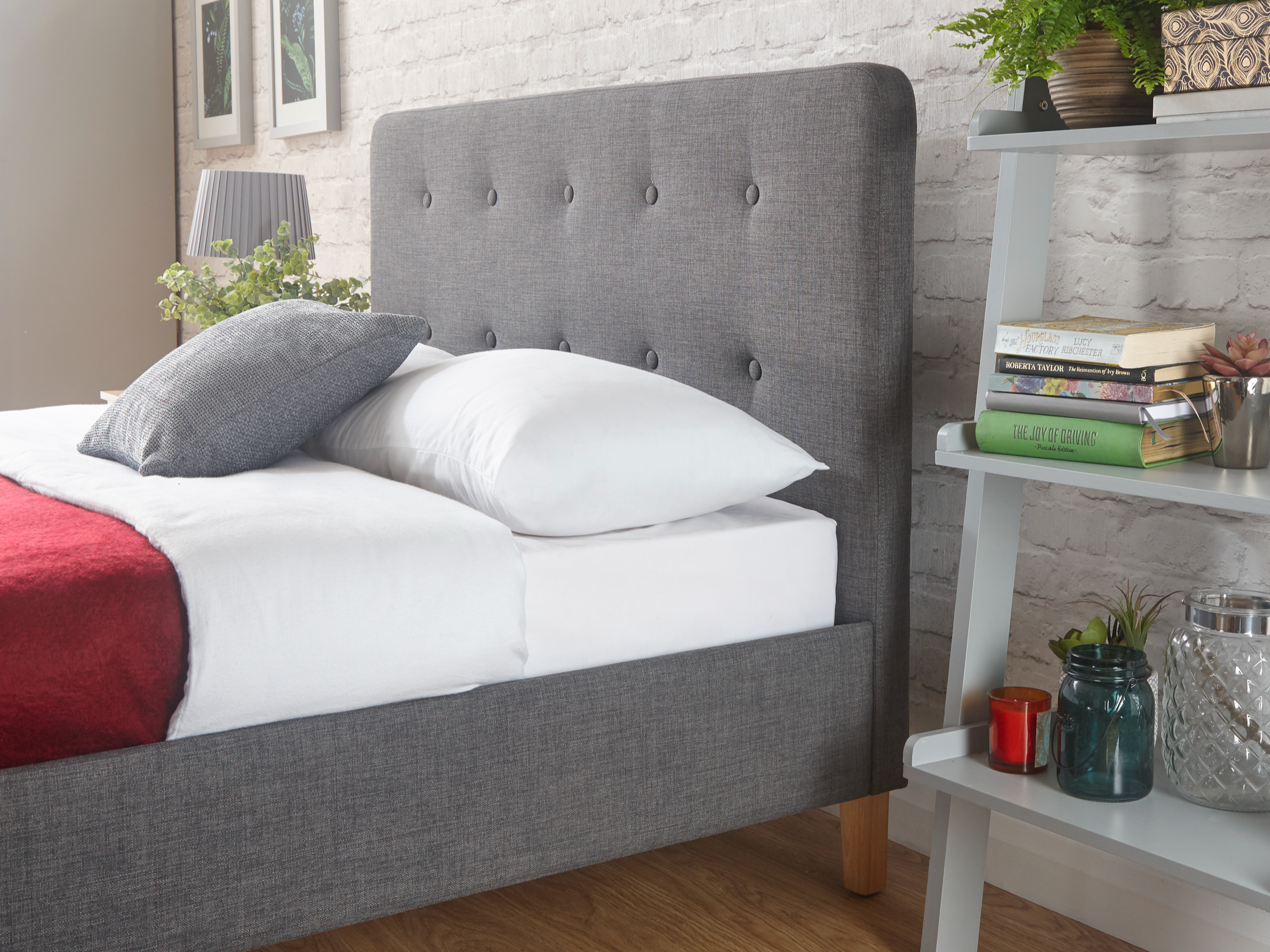 GFW Ashbourne Dark Grey Fabric Bed at Mattressman