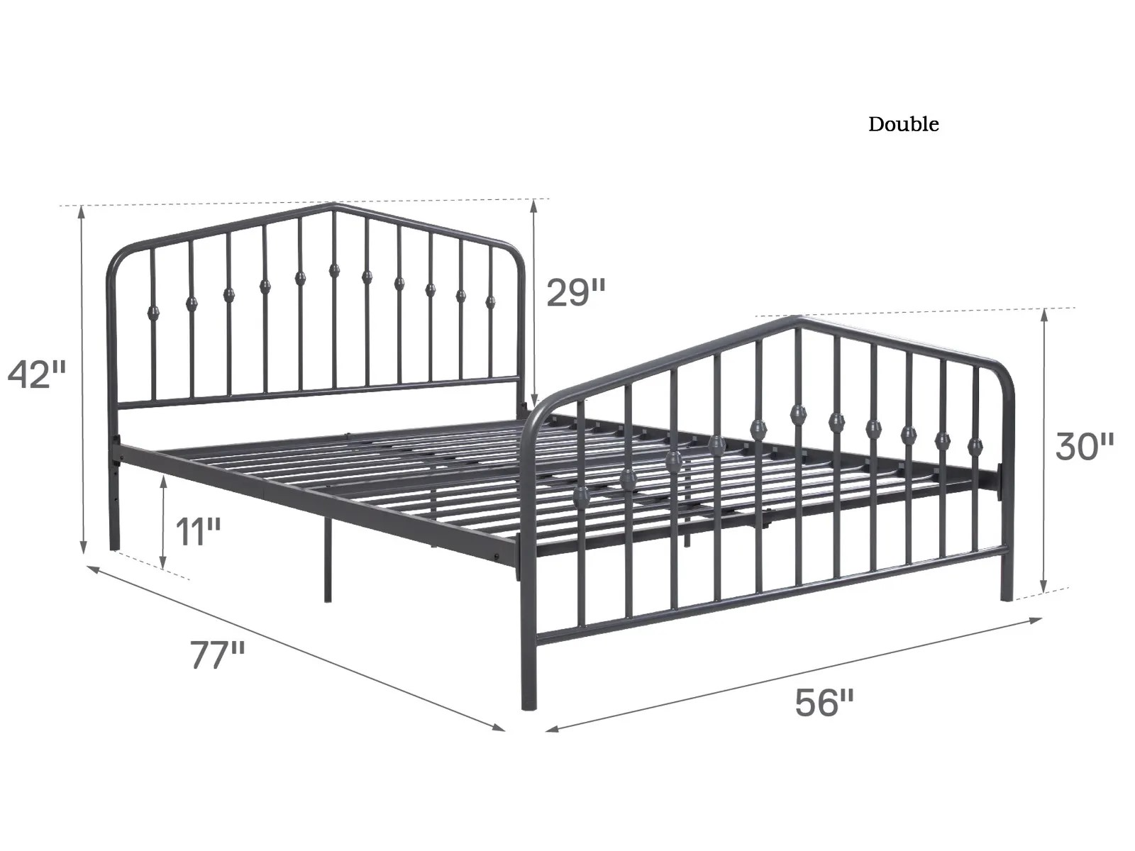 Novogratz black metal shop bed