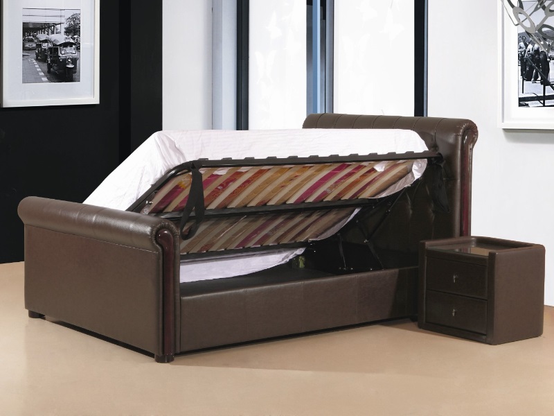 Heartlands Furniture Caxton Faux Leather Storage Ottoman Ottoman Bed at
