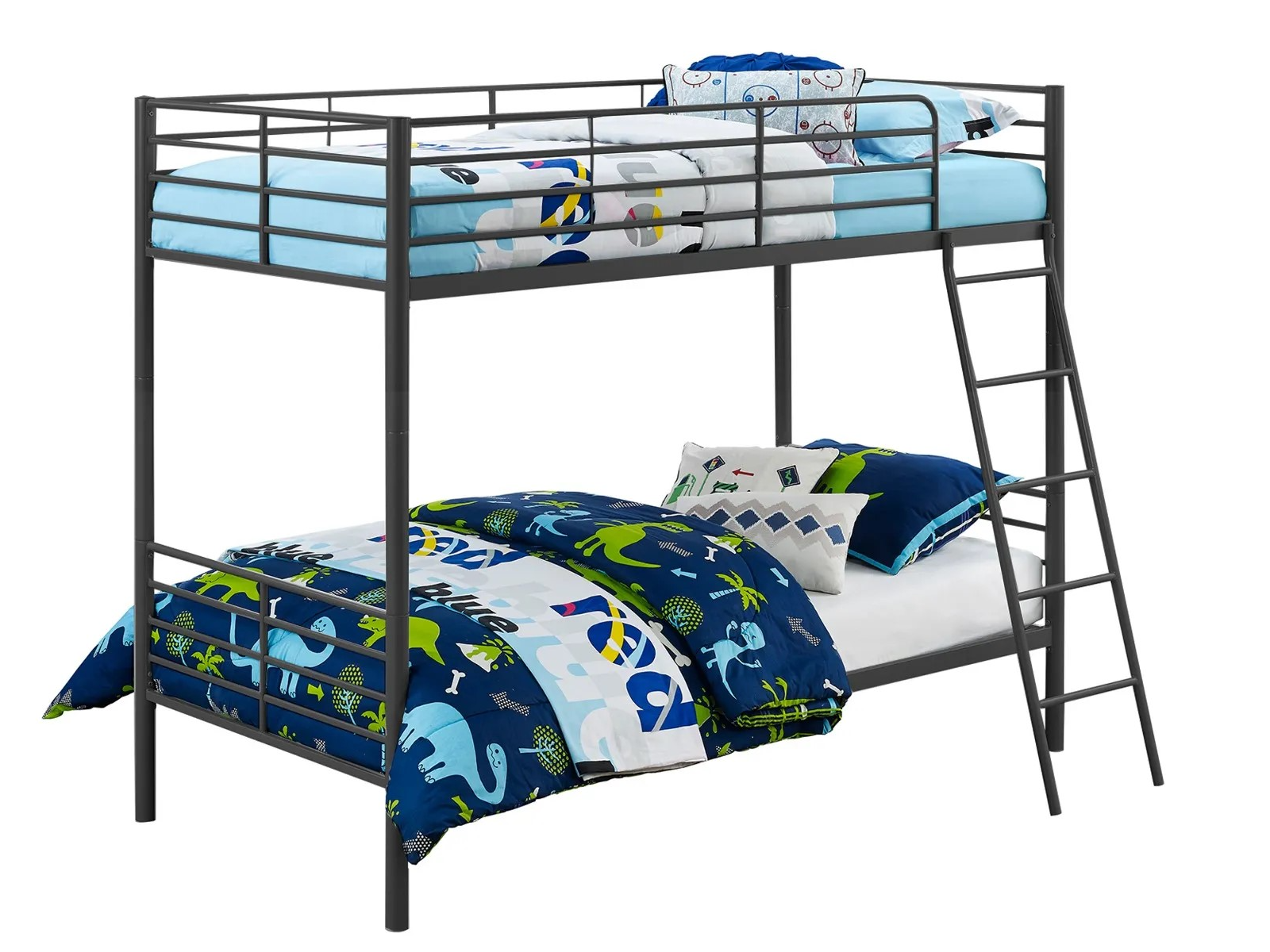 Dorel twin over full silver metal bunk bed with set of 2 mattresses shop