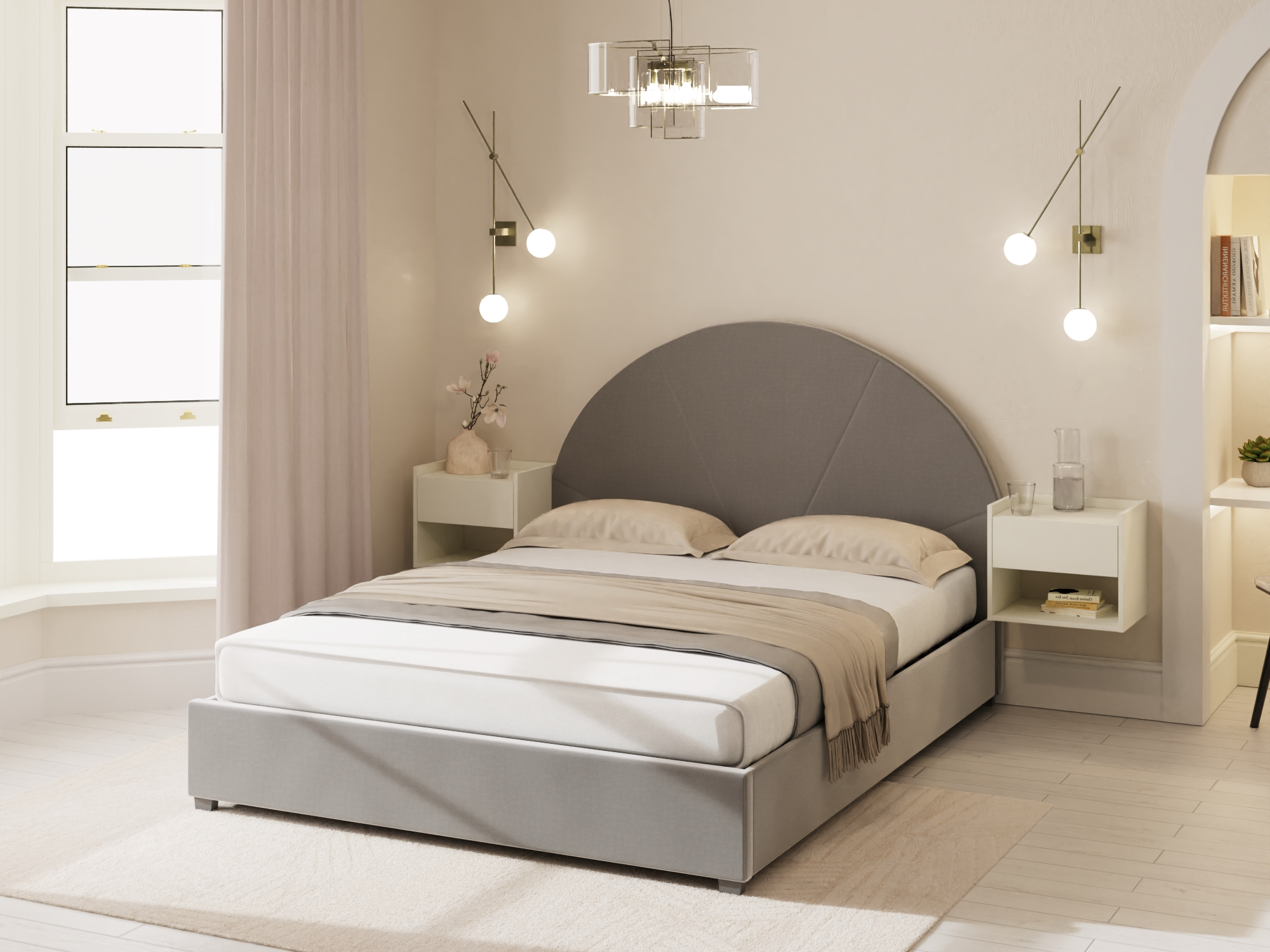 GFW Eldon Side Lift King Size Grey Fabric Ottoman Bed thumbnail