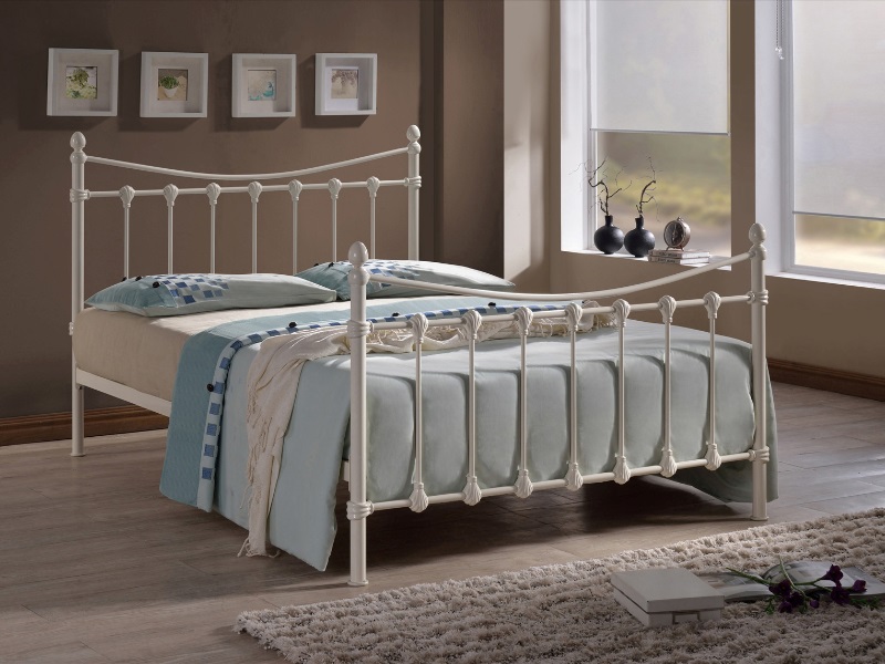Time Living Florida King Size Ivory Metal Bed thumbnail
