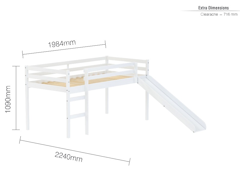 Birlea Frankie Midi Sleeper With Slide Mid Sleeper at Mattressman