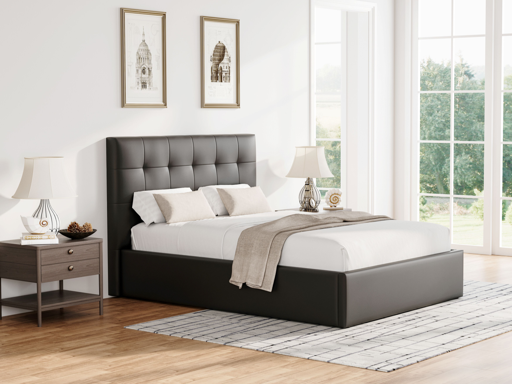 Click to view product details and reviews for Snuggle Beds Harper Faux Leather King Size Black Ottoman Bed. Click to view product details and reviews for Snuggle Beds Harper Faux Leather King Size Black Ottoman Bed.