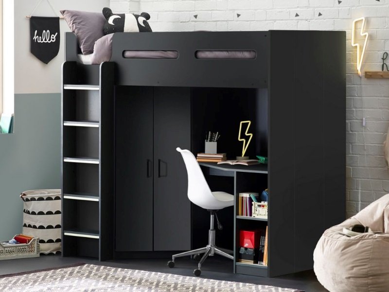 Julian Bowen Hercules High Sleeper Anthracite Bunk Bed thumbnail