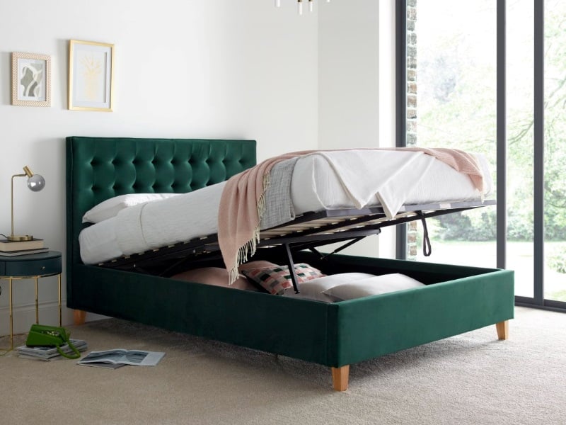 Click to view product details and reviews for Furniture Express Kingswood Velvet Ottoman King Size Green Velvet Ottoman Bed.