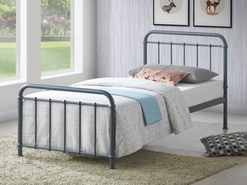Time Living Miami Single Metal Grey Metal Bed thumbnail