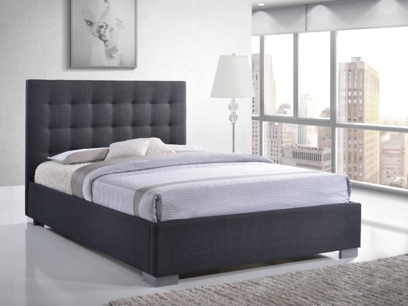 Time Living Nevada King Size Grey Fabric Bed thumbnail