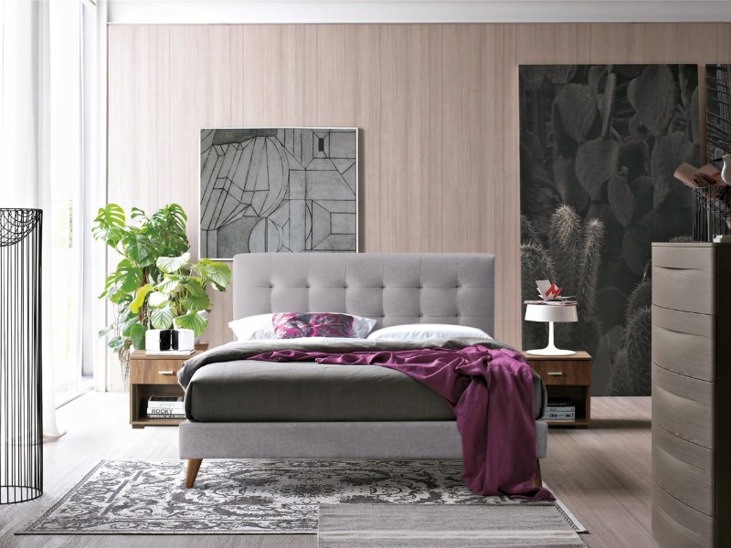 Time Living Novara King Size Light Grey Fabric Bed thumbnail