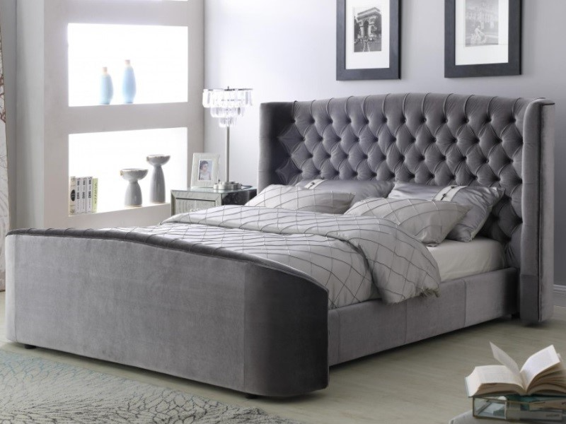 Silver orchid chatterton velvet bed online