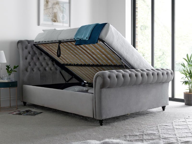 Small double chesterfield clearance ottoman bed