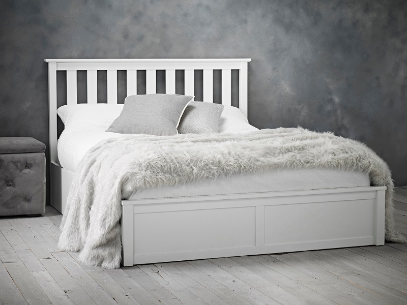 LPD Furniture Oxford White Ottoman Double Ottoman Bed thumbnail