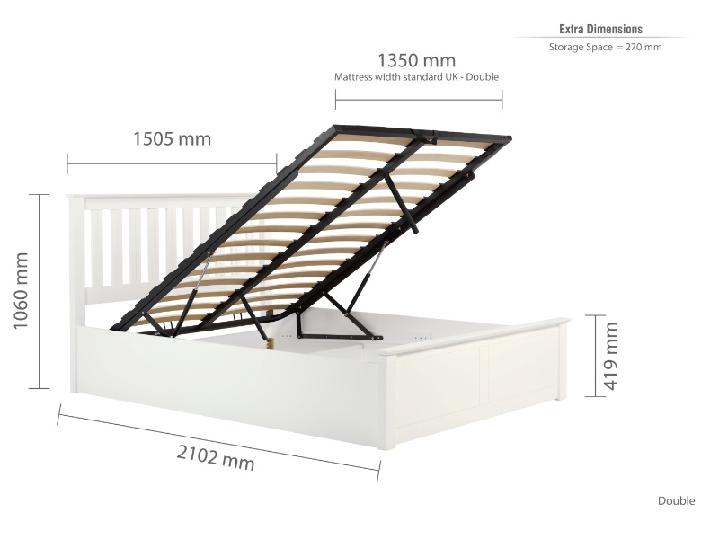 Birlea Phoenix Ottoman White Ottoman Bed at Mattressman