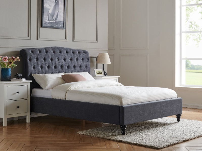 Click to view product details and reviews for Limelight Rosa King Size Dark Grey Fabric Bed. Click to view product details and reviews for Limelight Rosa King Size Dark Grey Fabric Bed.