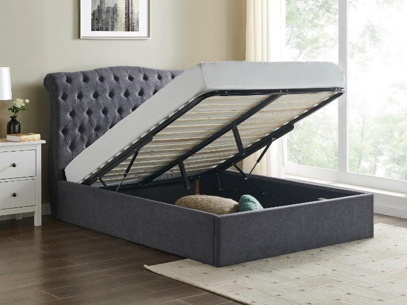 Click to view product details and reviews for Limelight Rosa Storage King Size Dark Grey Ottoman Bed. Click to view product details and reviews for Limelight Rosa Storage King Size Dark Grey Ottoman Bed.