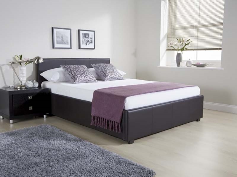 Grey faux leather ottoman bed deals