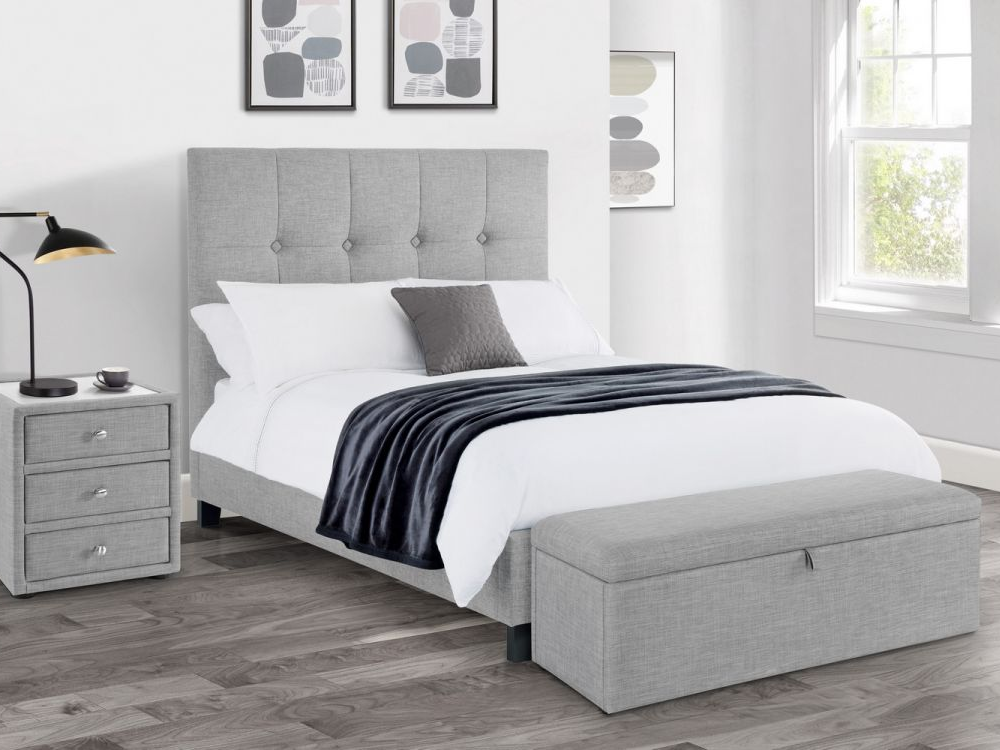 Julian Bowen Sorrento Bed King Size Light Grey Fabric Bed thumbnail