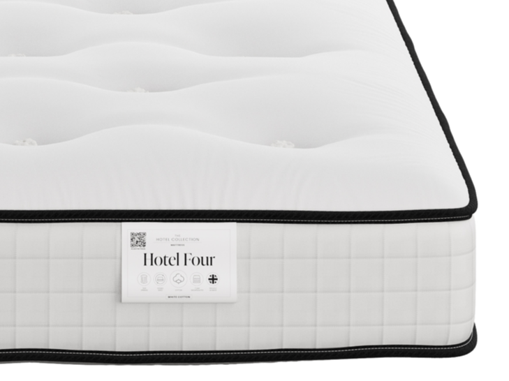 British Bed Company Contract The Hotel Four Pocket Striped Super King Zip and Link Mattress