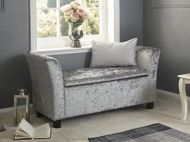 Crushed velvet on sale blanket box