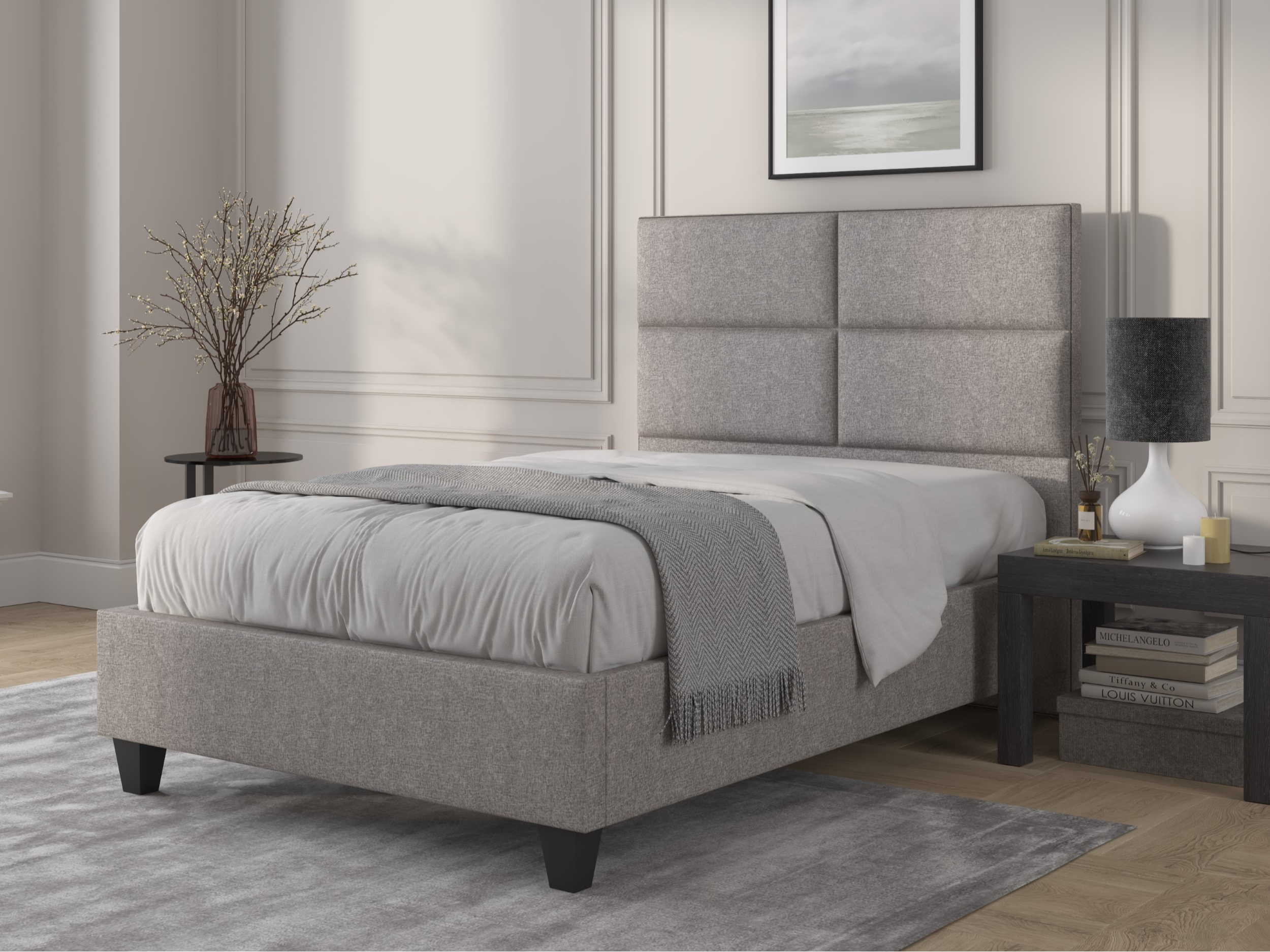 British Bed Company Wallace Super King Steel Wool Fabric Bed thumbnail